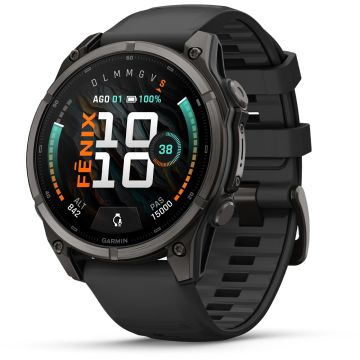 Orologio GPS Garmin Fēnix® 9 Ø 47 mm Titanio DLC Carbon Gray con cinturino in silicone Black