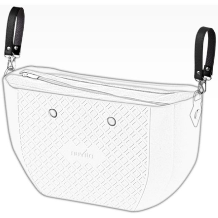 Ganci passeggino in vera pelle Black per borsa MyMIA Ganci passeggino in vera pelle Black per borsa MyMIA
