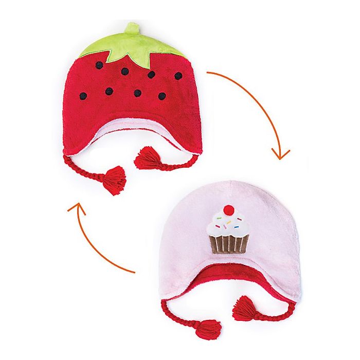 Cappellino invernale reversibile Fragola / Cupcake